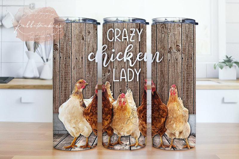 Chicken 20oz Skinny Tumbler PNG Sublimation Design, Crazy Chicken Lady Sublimation Tumbler Sublimation Design Download Sublimation Rabbitmakies 