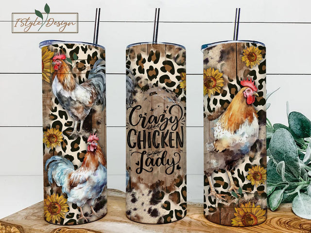 Chicken 20oz Tumbler Wrap PNG, Chickens Tumbler png, chickens 20oz Tumbler png, Chicken lady Sublimation Tumbler Wrap Sublimation iStyleDesign 