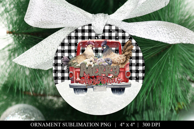 Chicken Christmas Ornament Template Sublimation BijouBay 