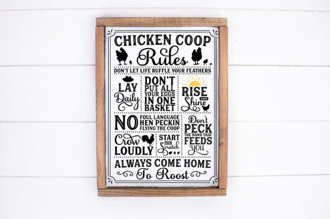 Chicken Coop Rules SVG - Funny Chicken Cut File SVG Pickled Thistle Creative 