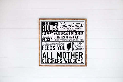 Chicken Coop Rules SVG - Funny Chicken Cut File SVG Pickled Thistle Creative 