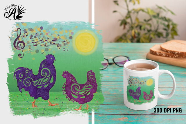 Chicken Dance on the Farm PNG Sublimation Angel on Empire 
