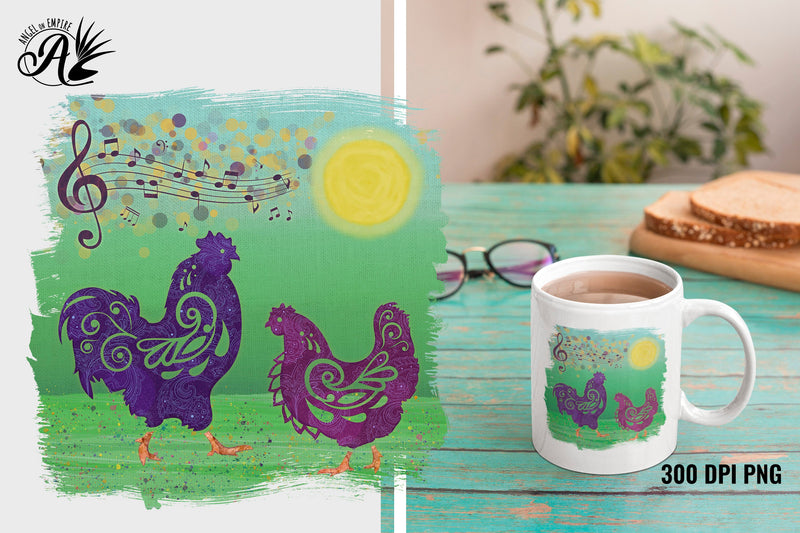 Chicken Dance on the Farm PNG Sublimation Angel on Empire 