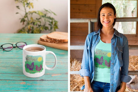 Chicken Dance on the Farm PNG Sublimation Angel on Empire 