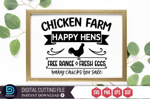 Chicken farm happy hens free range fresh eggs baby chicks for sale SVG SVG DESIGNISTIC 