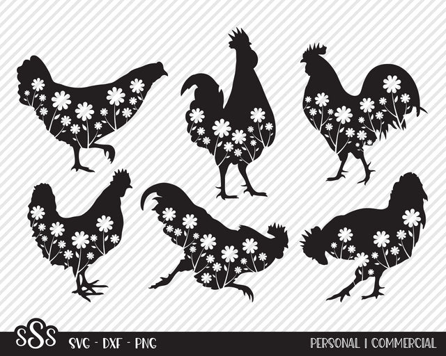 Chicken Flowers Bundle | Country SVG SVG Texas Southern Cuts 