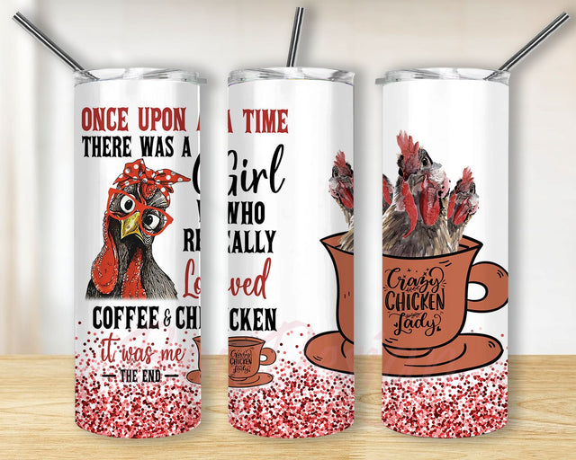 Chicken Gifts for Chicken Lovers, Chicken Lady Tumbler with Lid 20oz Stainless Steel, Crazy Chicken Mug, Farm Animal Gifts for Farm Girls, Birthday Gifts for Women Sublimation BouDesign 