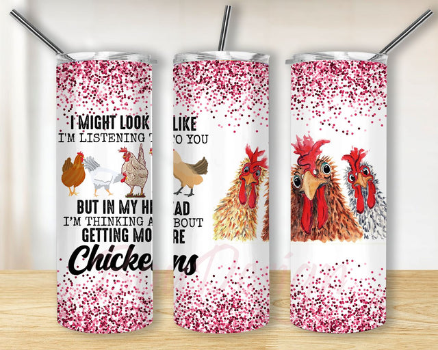 Chicken Gifts for Chicken Lovers, Chicken Lady Tumbler with Lid 20oz Stainless Steel, Crazy Chicken Mug, Farm Animal Gifts for Farm Girls, Birthday Gifts for Women Sublimation BouDesign 