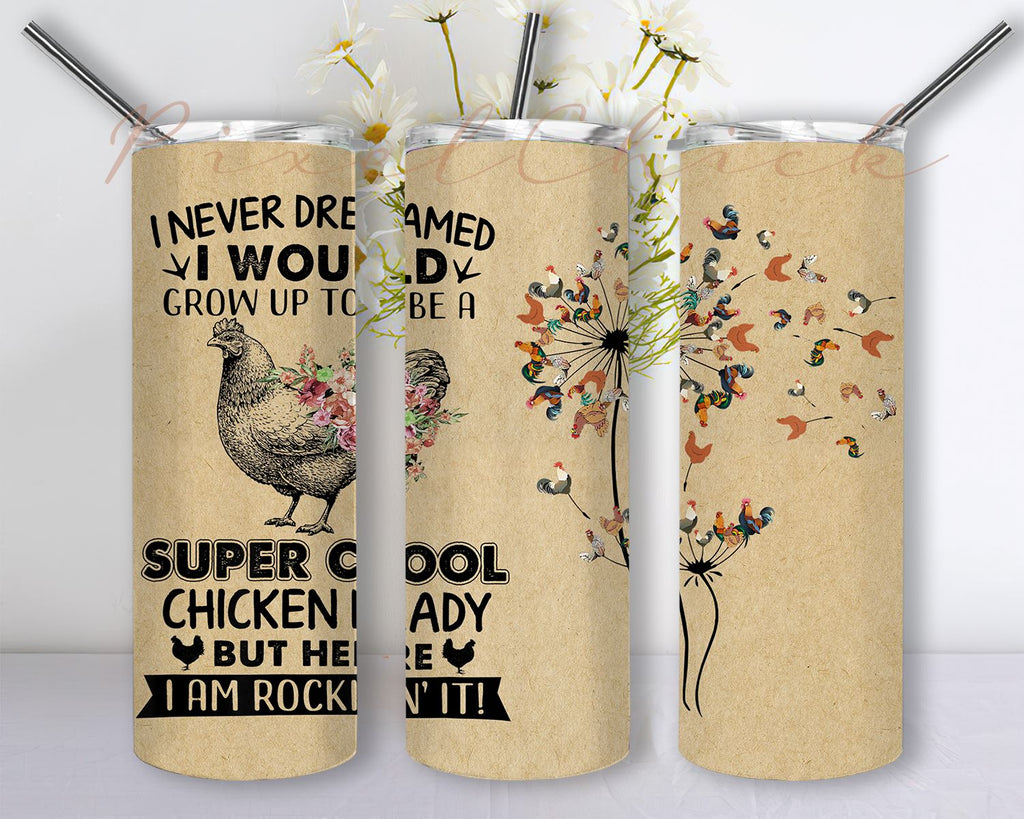 Chicken Gifts for Chicken Lovers, Chicken Lady Tumbler with Lid 20oz