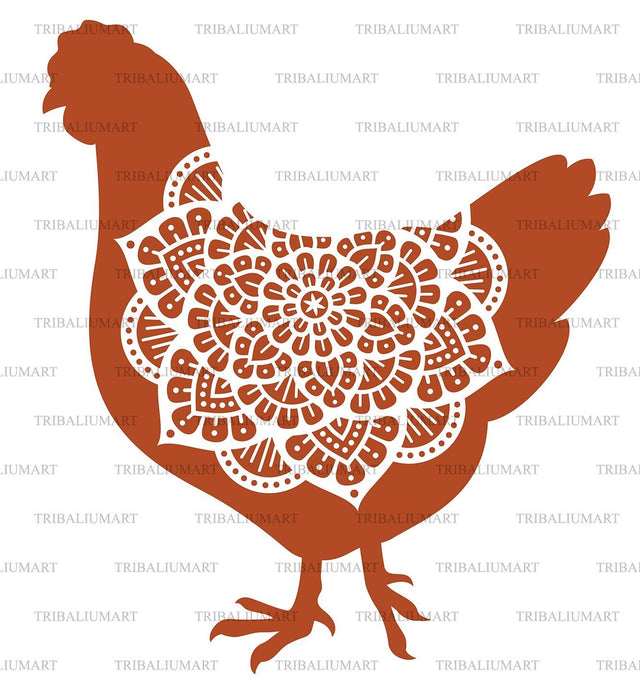 Chicken mandala (Boho design) SVG TribaliumArtSF 