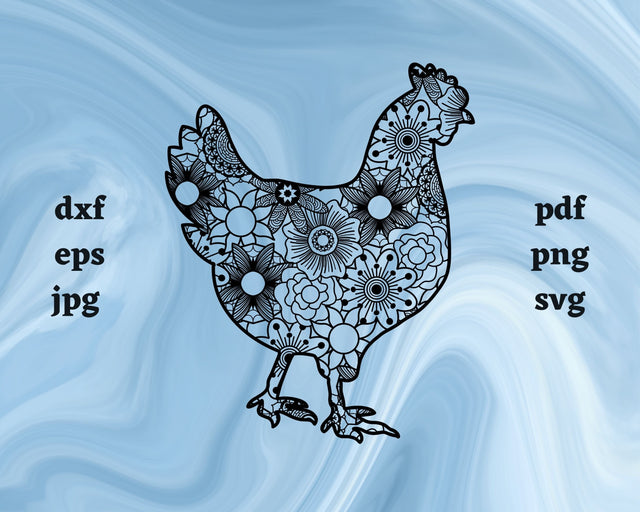 Chicken Mandala SVG Cut File SVG Northern Light SVG 