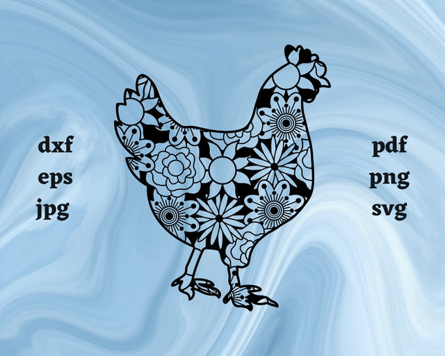 Chicken Mandala SVG Cut File SVG Northern Light SVG 