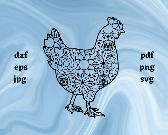Chicken Mandala SVG Cut File SVG Northern Light SVG 
