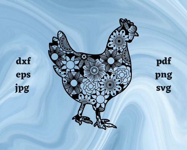 Chicken Mandala SVG Cut File SVG Northern Light SVG 