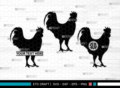 Chicken Monogram, Chicken Silhouette, Chicken SVG, Hen Svg, Chick Svg, Baby Chick Svg, SB00237 SVG ETC Craft 