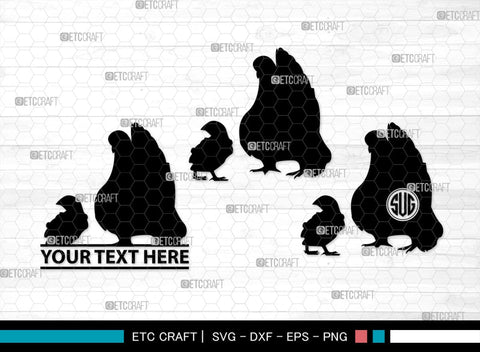 Chicken Monogram, Chicken Silhouette, Chicken SVG, Hen Svg, Chick Svg, Baby Chick Svg, SB00237 SVG ETC Craft 