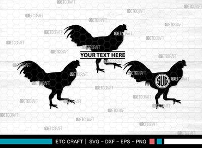 Chicken Monogram, Chicken Silhouette, Chicken SVG, Hen Svg, Chick Svg, Baby Chick Svg, SB00237 SVG ETC Craft 