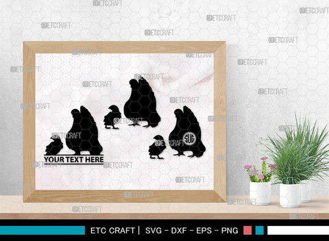 Chicken Monogram, Chicken Silhouette, Chicken SVG, Hen Svg, Chick Svg, Baby Chick Svg, SB00237 SVG ETC Craft 