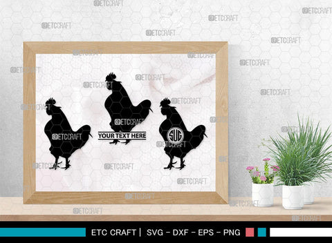 Chicken Monogram, Chicken Silhouette, Chicken SVG, Hen Svg, Chick Svg, Baby Chick Svg, SB00237 SVG ETC Craft 