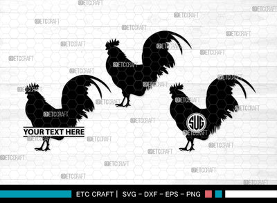 Chicken Monogram, Chicken Silhouette, Chicken SVG, Hen Svg, Chick Svg, Baby Chick Svg, SB00237 SVG ETC Craft 