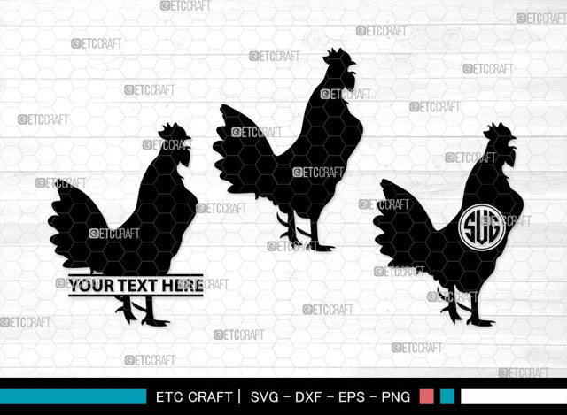 Chicken Monogram, Chicken Silhouette, Chicken SVG, Hen Svg, Chick Svg, Baby Chick Svg, SB00237 SVG ETC Craft 