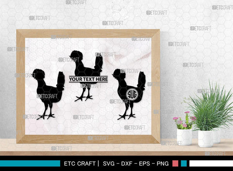 Chicken Monogram, Chicken Silhouette, Chicken SVG, Hen Svg, Chick Svg, Baby Chick Svg, SB00237 SVG ETC Craft 