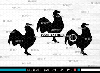 Chicken Monogram, Chicken Silhouette, Chicken SVG, Hen Svg, Chick Svg, Baby Chick Svg, SB00237 SVG ETC Craft 