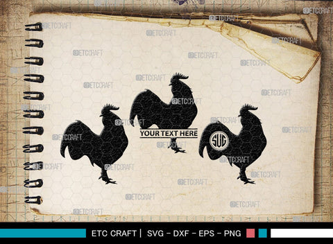 Chicken Monogram, Chicken Silhouette, Chicken SVG, Hen Svg, Chick Svg, Baby Chick Svg, SB00237 SVG ETC Craft 