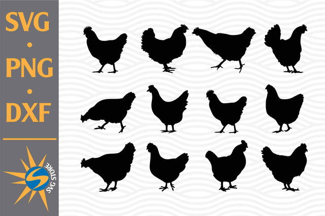 Chicken Silhouette SVG, PNG, DXF Digital Files Include SVG SVGStoreShop 