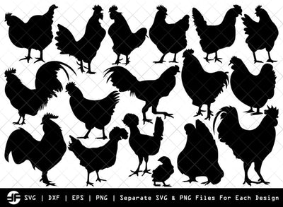 Chicken SVG | Animal SVG | Silhouette Bundle | Cut File SVG ETC Craft 