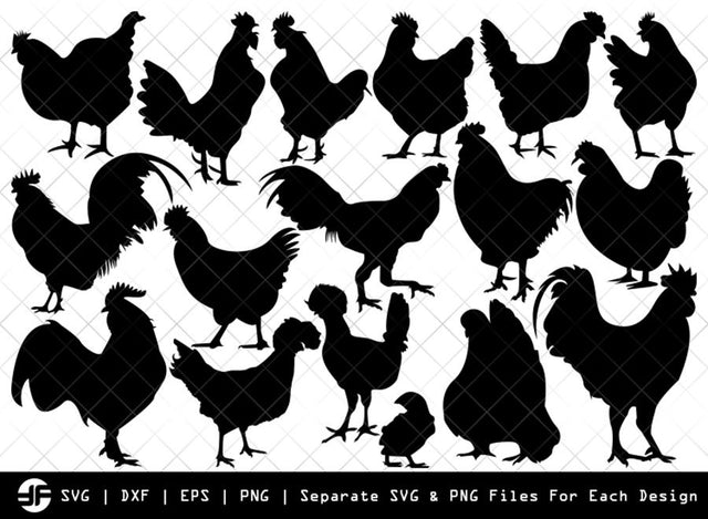 Chicken SVG | Animal SVG | Silhouette Bundle | Cut File SVG ETC Craft 