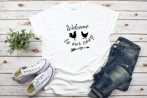 Chicken SVG Bundle - 18 Designs, Welcome To Our Coop SVG, Guess What SVG, Chicken Whisperer SVG, Rise and Shine Mother Cluckers SVG SVG HappyDesignStudio 