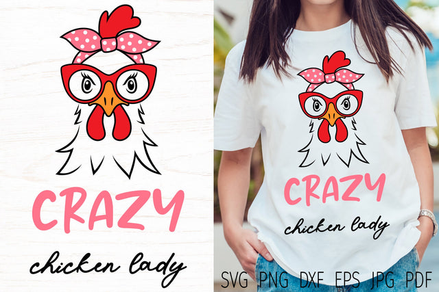 Chicken svg, crazy chicken lady svg, funny farmhouse svg SVG Digital Rainbow Shop 
