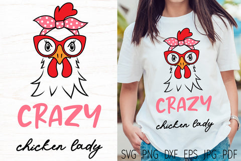 Chicken svg, crazy chicken lady svg, funny farmhouse svg SVG Digital Rainbow Shop 