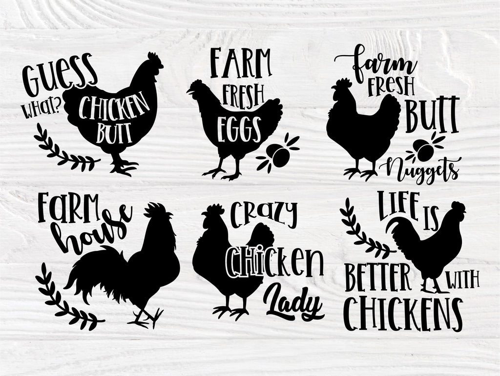 Vector Lettering Chicken Bundle Chicken SVG cut file | Chicken bundle svg | Farmhouse sign | Chicken ...