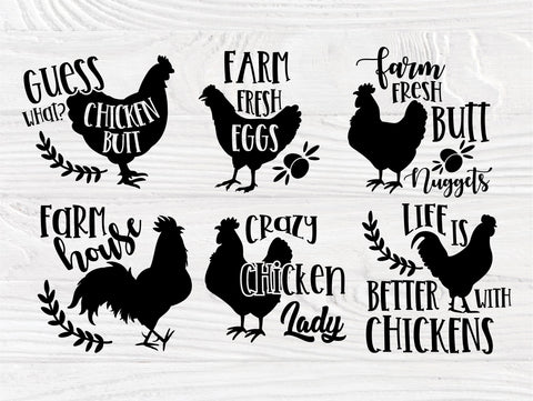 Chicken SVG cut file | Chicken bundle svg | Farmhouse sign | Chicken silhouette | Chicken clipart | Funny quotes svg | Chicken vector SVG TonisArtStudio 