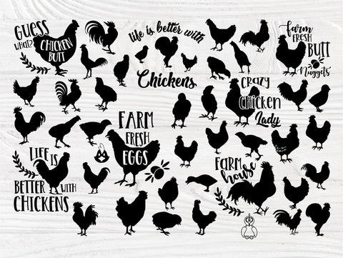 Chicken SVG cut file | Chicken bundle svg | Farmhouse sign | Chicken silhouette | Chicken clipart | Funny quotes svg | Chicken vector SVG TonisArtStudio 