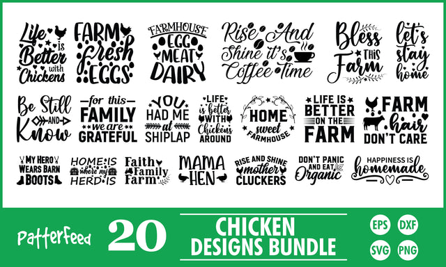 Chicken SVG Designs Bundle SVG PatternFeed8 