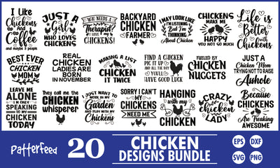 Chicken SVG Designs Bundle SVG PatternFeed8 