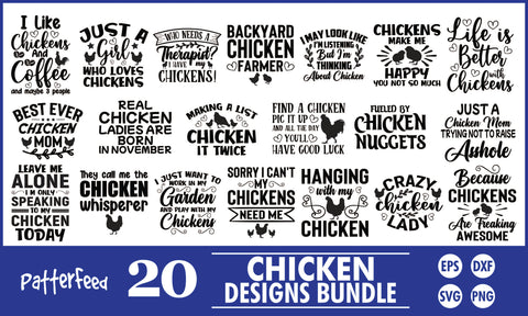 Chicken SVG Designs Bundle SVG PatternFeed8 