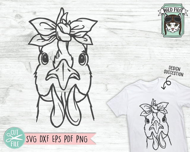 Chicken SVG File, Chicken Bandana SVG, Chicken Bandana Cut File, Crazy Chicken Lady SVG, Chicken Cut File, Hen SVG File, Chicken Lover SVG SVG Wild Pilot 