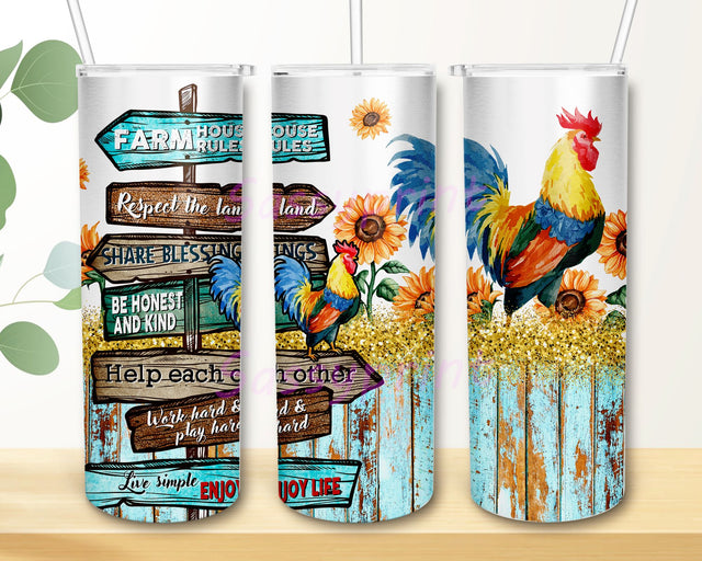 Chicken Tumbler A Happy Farm Tumbler PNG, Farm Truck Chickens Sublimation Design, Chickens Sublimation Design Digital, 20 oz Sublimation Design PNG Sublimation sassyprint 