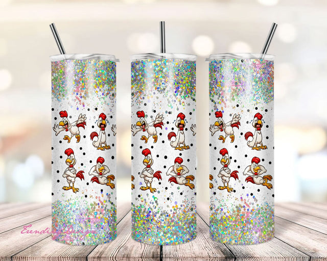 Chicken Tumbler Wrap PNG Sublimation Designs Gold Glitter Downloads - Skinny 20oz - PNG 2022 Sublimation TrendingDesign 
