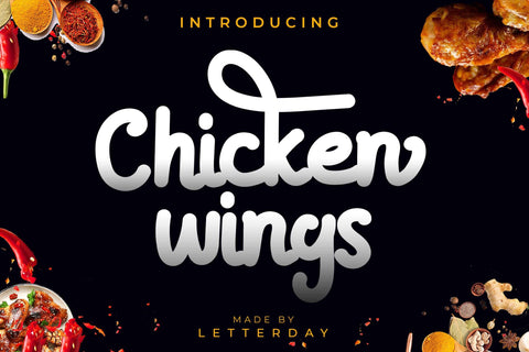 Chicken Wings Bold Script Font LetterdayStudio 