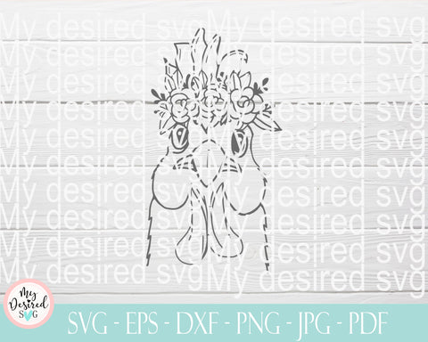 Chicken with Flower SVG, Chicken with Crown SVG, Chicken Floral Svg, Farm animal, Funny Floral Crown, Animal Face, Cricut File, Hand Drawn SVG MyDesiredSVG 