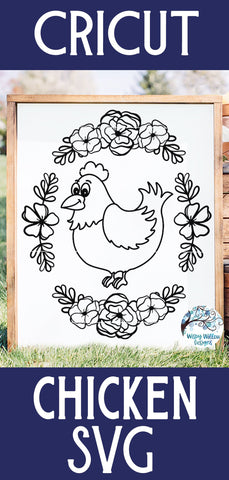 Chicken with Flowers SVG SVG Wispy Willow Designs 