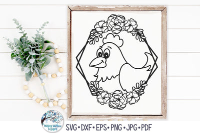 Chicken with Flowers SVG SVG Wispy Willow Designs 