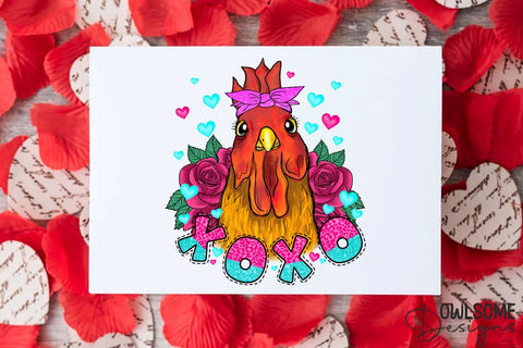 Chicken XoXo Valentine PNG Sublimation Sublimation Owlsome.Designs 
