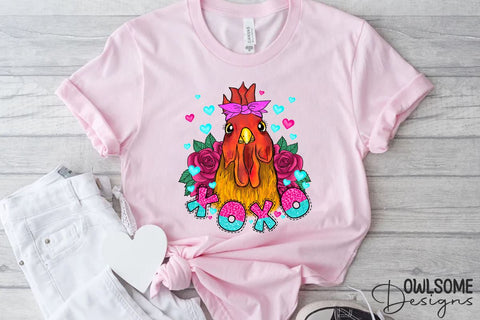Chicken XoXo Valentine PNG Sublimation Sublimation Owlsome.Designs 