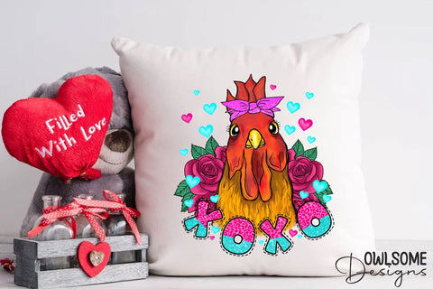 Chicken XoXo Valentine PNG Sublimation Sublimation Owlsome.Designs 